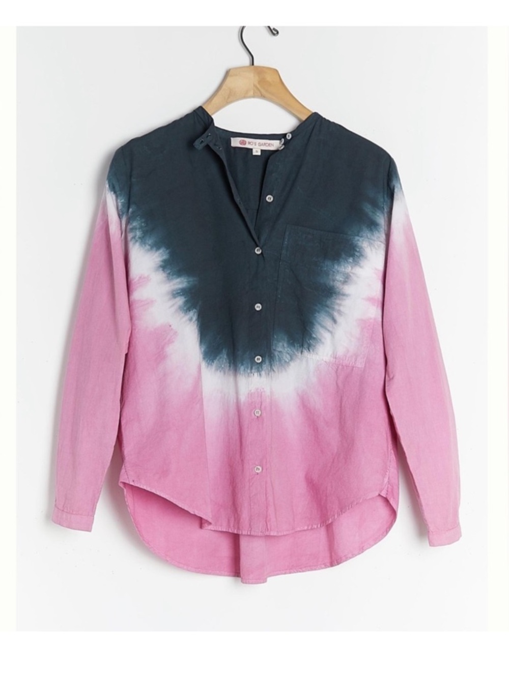Ro's Garden Ciana Tie-Dye Buttondown in Pink XL